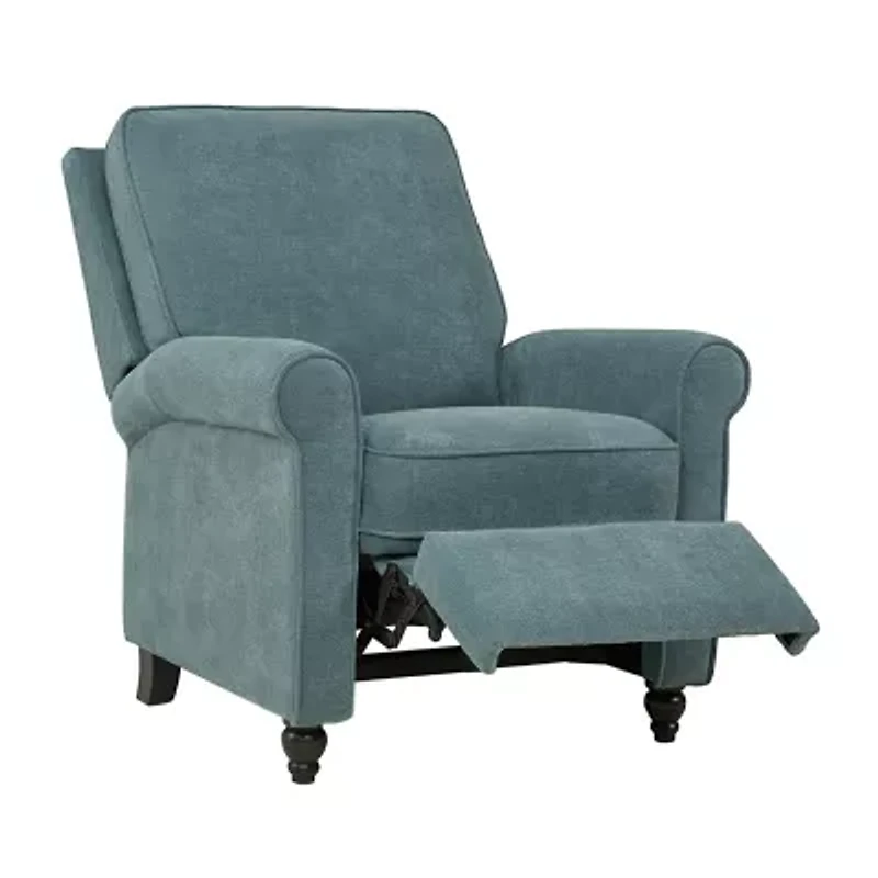ProLounger Jennie Transitional Roll-Arm Push Back Recliner Chenille