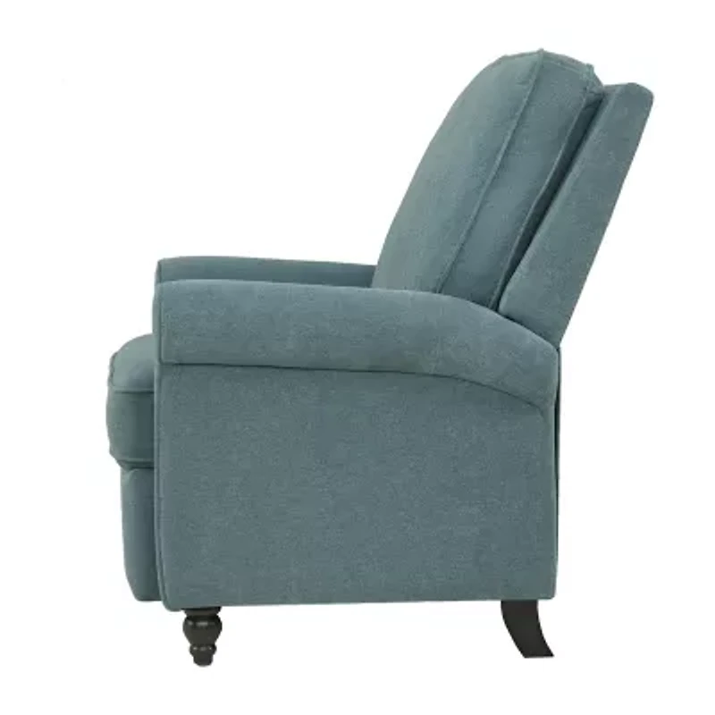 ProLounger Jennie Transitional Roll-Arm Push Back Recliner Chenille