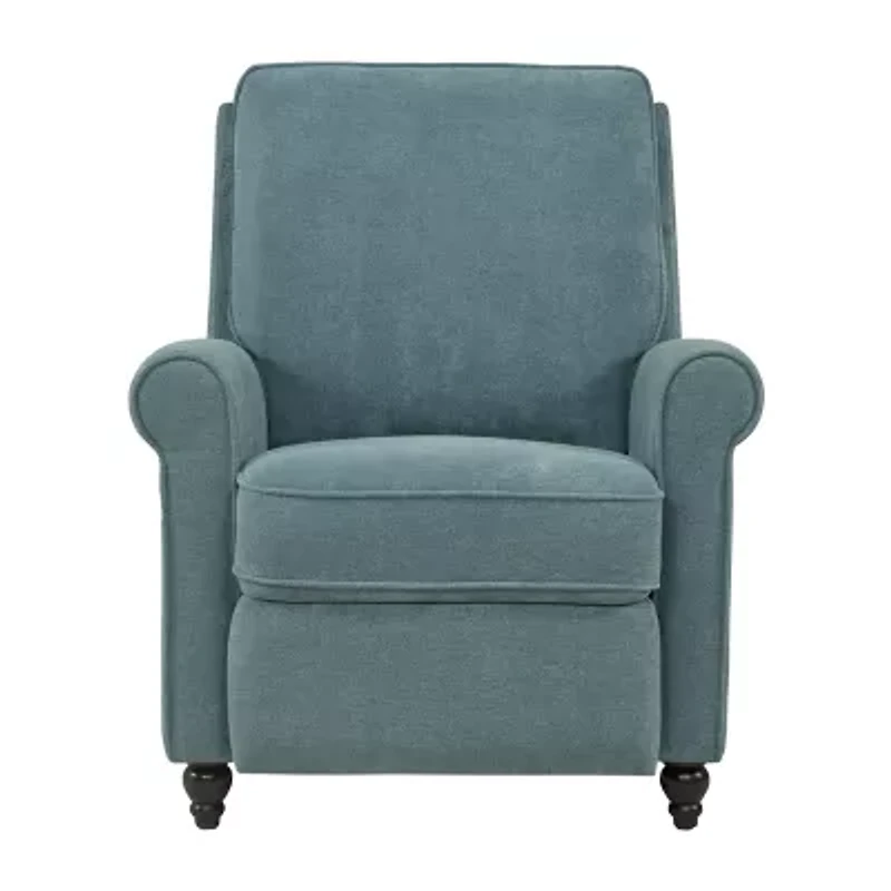 ProLounger Jennie Transitional Roll-Arm Push Back Recliner Chenille