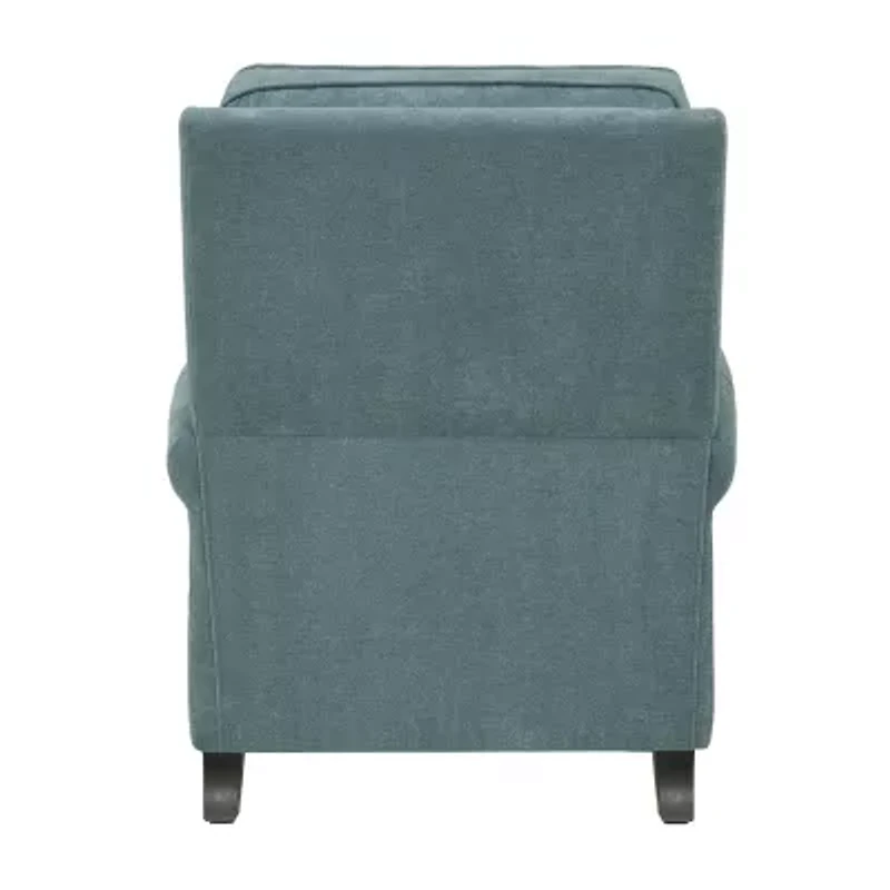 ProLounger Jennie Transitional Roll-Arm Push Back Recliner Chenille