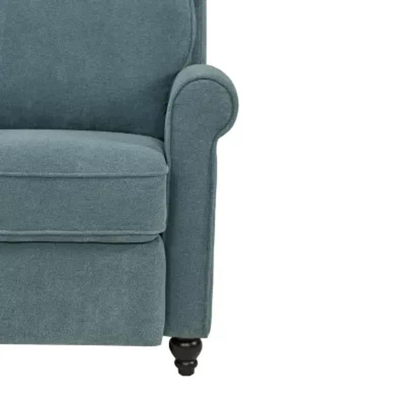 ProLounger Jennie Transitional Roll-Arm Push Back Recliner Chenille