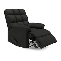 ProLounger Barbera Wall Hugger Biscuit Tufted Recliner Stain-Resistant Microfiber