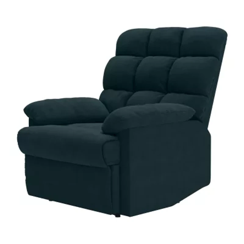ProLounger Barbera Wall Hugger Biscuit Tufted Recliner Stain-Resistant Microfiber