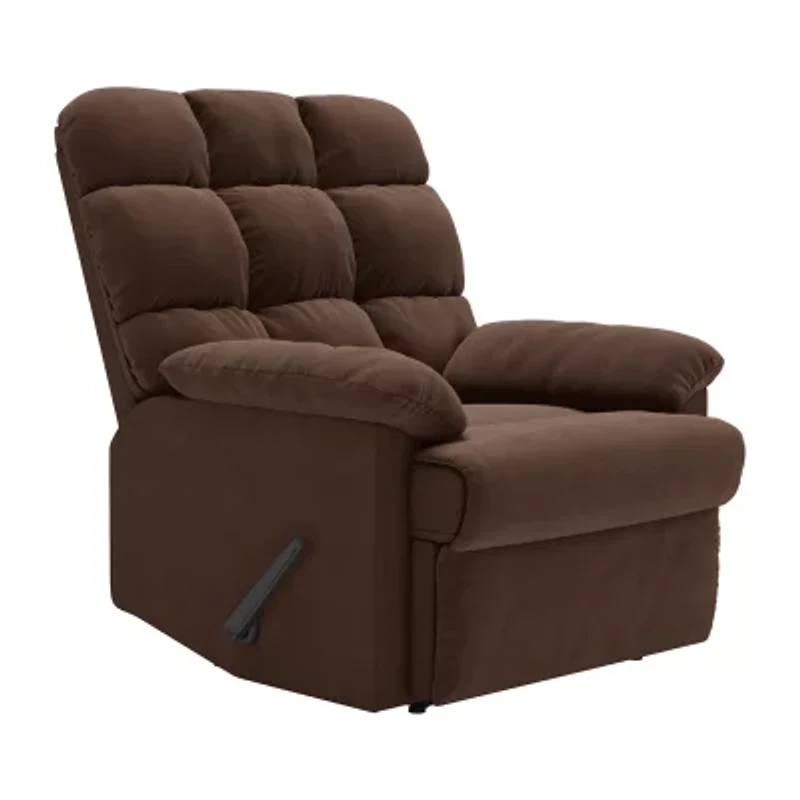 ProLounger Barbera Wall Hugger Biscuit Tufted Recliner Stain-Resistant Microfiber