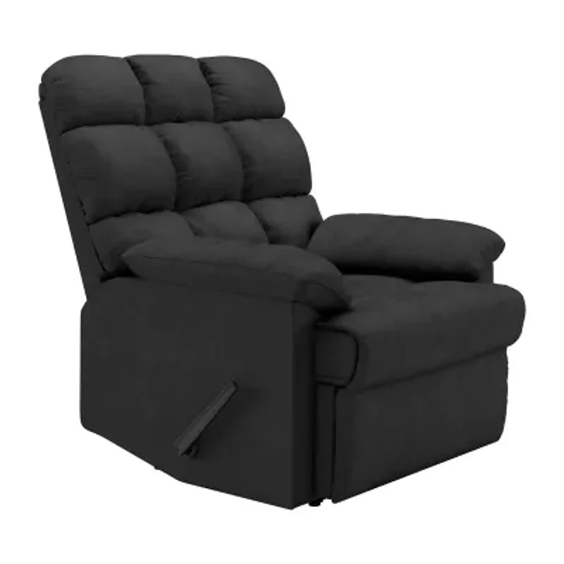 ProLounger Barbera Wall Hugger Biscuit Tufted Recliner Stain-Resistant Microfiber