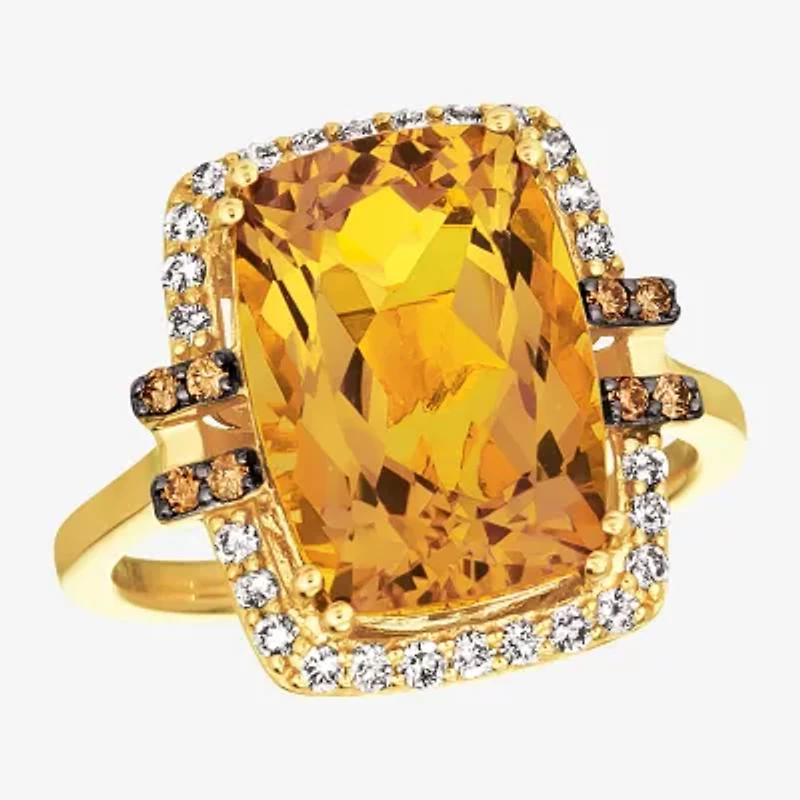 Le Vian® Grand Sample Sale™ Ring featuring 6 CT. Cinnamon Citrine® 1/4 CT. Nude Diamonds™  1/15 CT. Chocolate Diamonds® set in 14K Honey Gold™