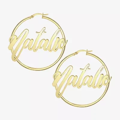 Womens 24K Gold Over Silver 45mm Hoop Earrings