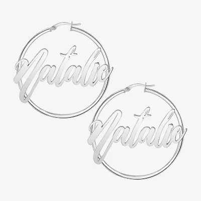 Womens 24K Gold Over Silver 45mm Hoop Earrings