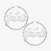 Womens 24K Gold Over Silver 45mm Hoop Earrings