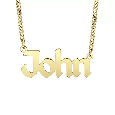 Mens 24K Gold Over Silver 20 Inch Pendant Necklace
