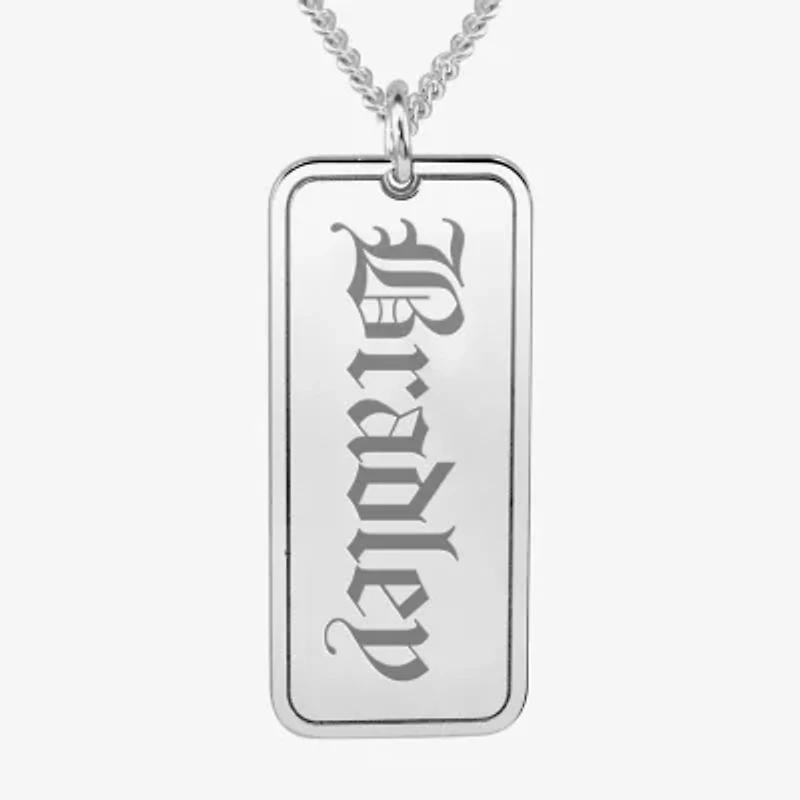Mens Sterling Silver 20 Inch Pendant Necklace