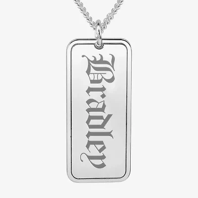 Mens Sterling Silver 20 Inch Pendant Necklace