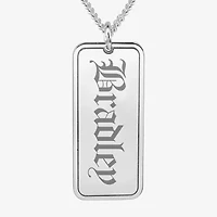 Mens Sterling Silver 20 Inch Pendant Necklace