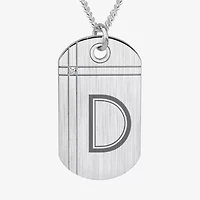 Mens Diamond Accent White 24K Gold Over Silver 20 Inch Pendant Necklace