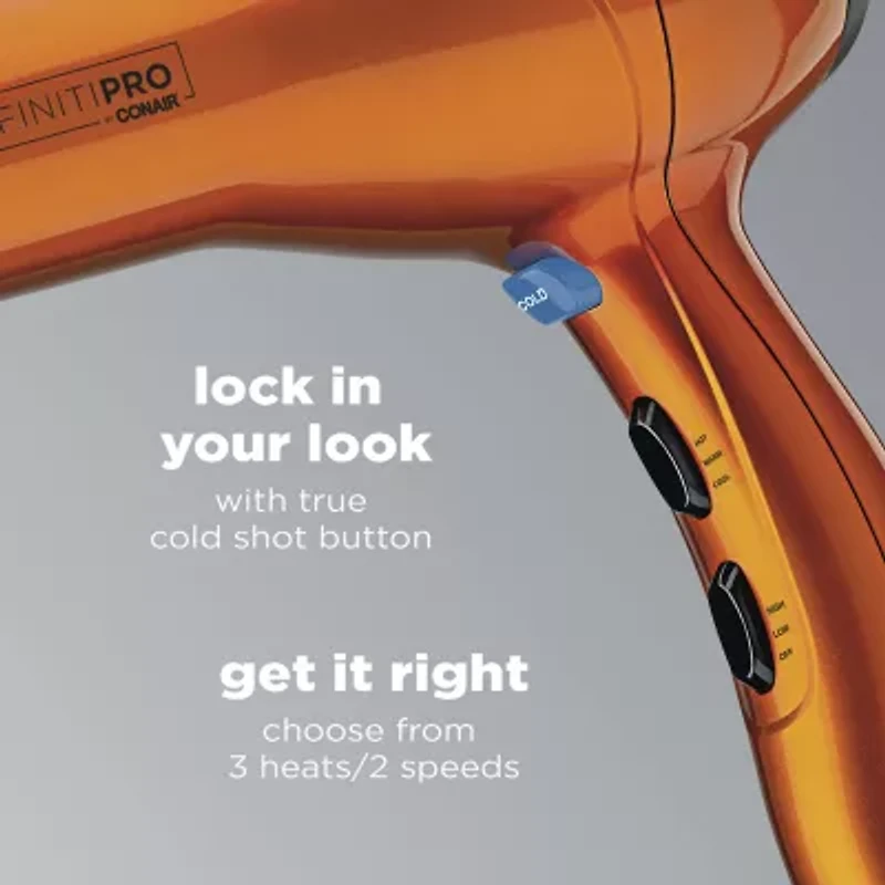 Conair Infinite Pro 1875w Orange Hair Dryer Temperature Control Hair Dryer