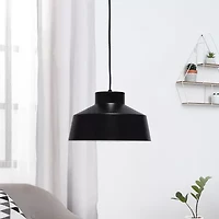All the Rages Lalia Home Black Industrial Barn Pendant Light
