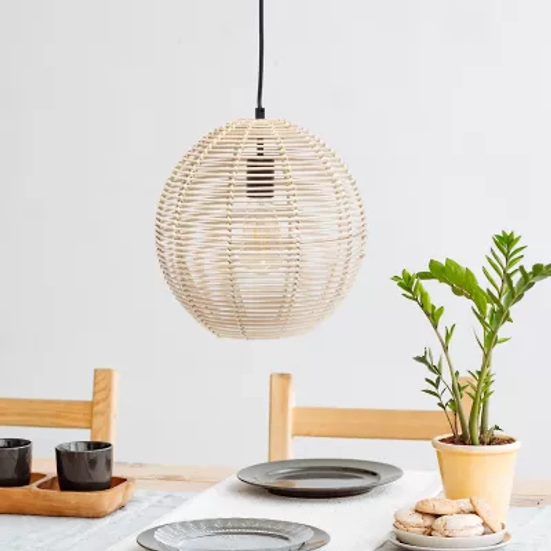 All the Rages Lalia Home Ball Shaped Rattan Pendant Light