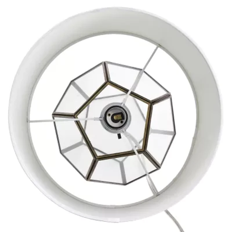 All the Rages Lalia Home Brass Transparent Octagonal Glass Table Lamp
