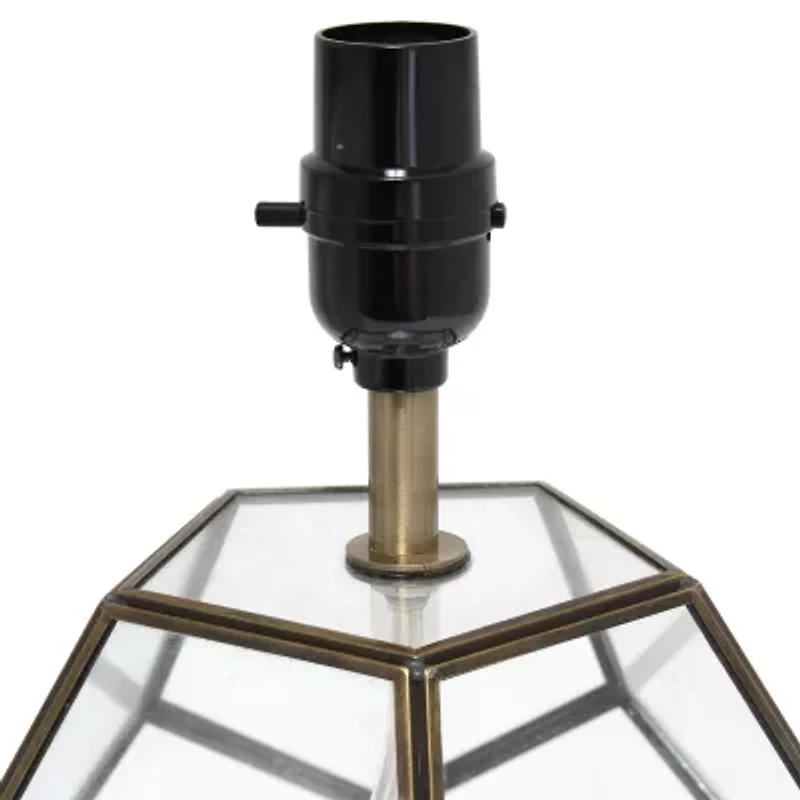 All the Rages Lalia Home Brass Transparent Octagonal Glass Table Lamp