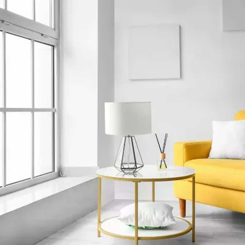 All the Rages Lalia Home Brass Transparent Triagonal Glass Table Lamp