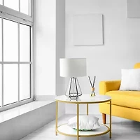 All the Rages Lalia Home Brass Transparent Triagonal Glass Table Lamp