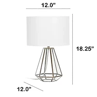 All the Rages Lalia Home Brass Transparent Triagonal Glass Table Lamp
