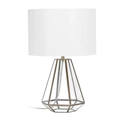 All the Rages Lalia Home Brass Transparent Triagonal Glass Table Lamp