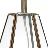 All the Rages Lalia Home Brass Transparent Triagonal Glass Table Lamp