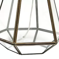 All the Rages Lalia Home Brass Transparent Triagonal Glass Table Lamp