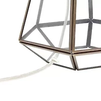 All the Rages Lalia Home Brass Transparent Triagonal Glass Table Lamp