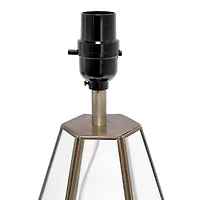 All the Rages Lalia Home Brass Transparent Triagonal Glass Table Lamp