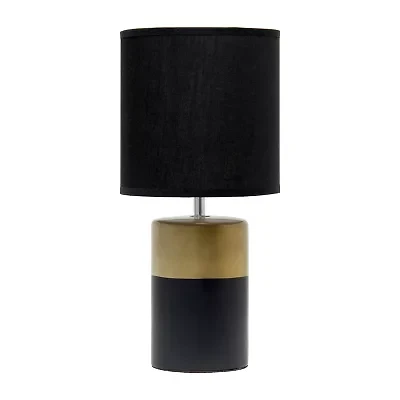 All the Rages Simple Designs Two Toned Porcelain Table Lamp