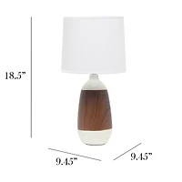 All the Rages Simple Designs Oblong Ceramic Table Lamp