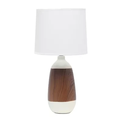 All the Rages Simple Designs Oblong Ceramic Table Lamp