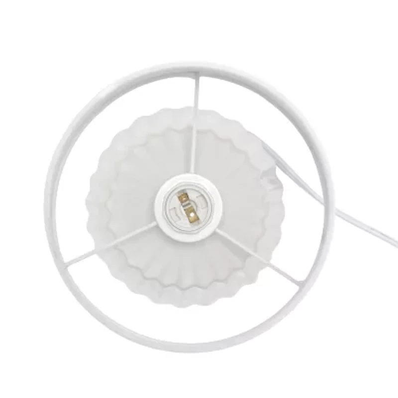 All the Rages Simple Designs Petite Off White Pleated Base Ceramic Table Lamp