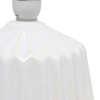 All the Rages Simple Designs Petite Off White Pleated Base Ceramic Table Lamp