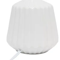 All the Rages Simple Designs Petite Off White Pleated Base Ceramic Table Lamp