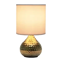 All the Rages Simple Designs Mini Hammered Porcelain Table Lamp
