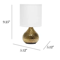 All the Rages Simple Designs Mini Hammered Porcelain Table Lamp