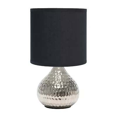 All the Rages Simple Designs Mini Hammered Porcelain Table Lamp