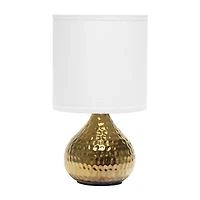 All the Rages Simple Designs Mini Hammered Porcelain Table Lamp