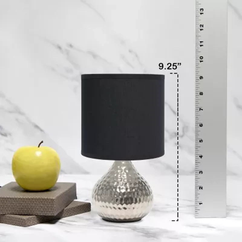 All the Rages Simple Designs Mini Hammered Porcelain Table Lamp