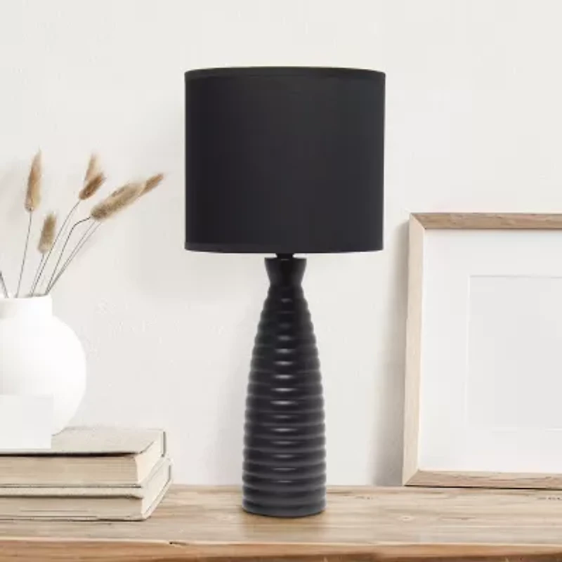 All the Rages Simple Designs Alsace Bottle Ceramic Table Lamp