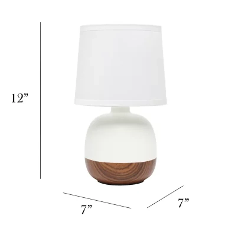 All the Rages Simple Designs Petite Mid Century Ceramic Table Lamp