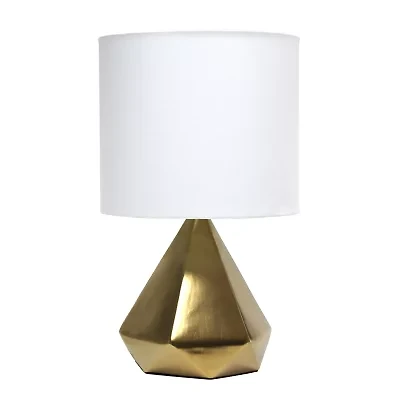 All the Rages Simple Designs Solid Pyramid Ceramic Table Lamp