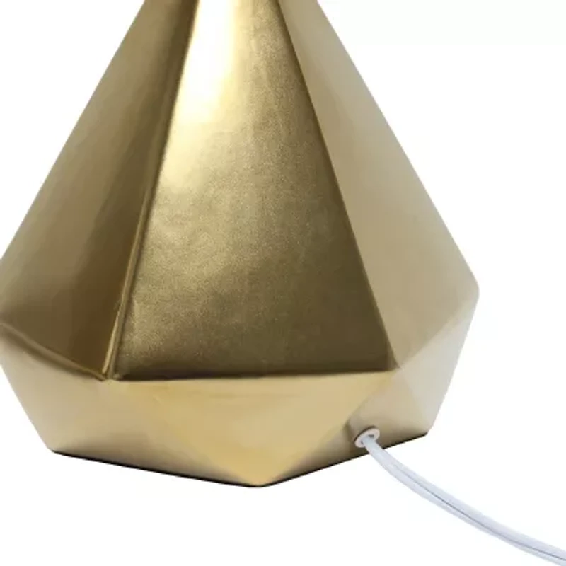 All the Rages Simple Designs Solid Pyramid Ceramic Table Lamp