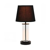 All the Rages Simple Designs Encased Metal And Clear Glass Table Lamp