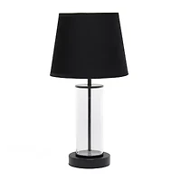 All the Rages Simple Designs Encased Metal And Clear Glass Table Lamp