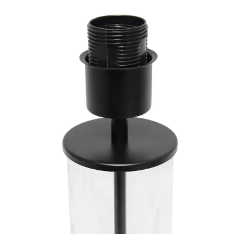 All the Rages Simple Designs Encased Metal And Clear Glass Table Lamp