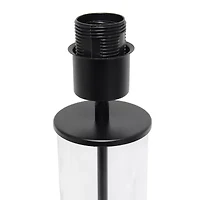 All the Rages Simple Designs Encased Metal And Clear Glass Table Lamp